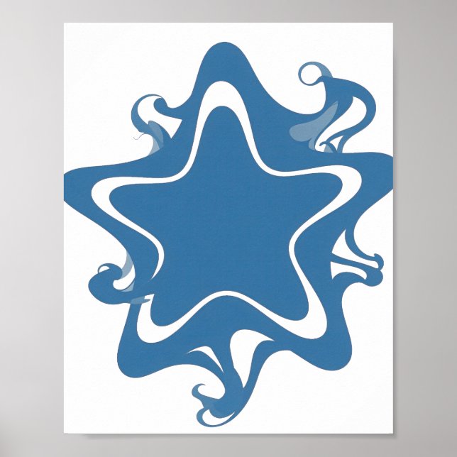 Affiche Conception de déclaration BLEU STAR Snappy Blue (Devant)
