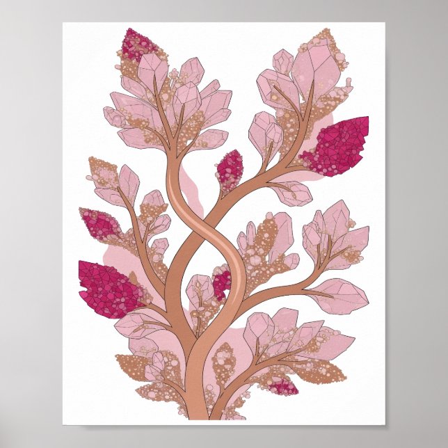 Affiche Conception de déclaration d'arbre de cristal argen (Devant)