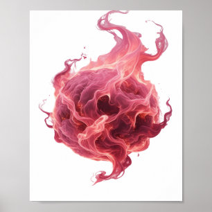 Affiche Conception de déclaration d'art abstrait rose icon