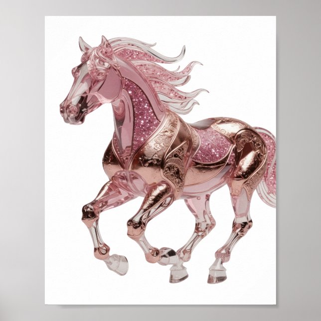 Affiche Conception de déclaration de cheval PINK GLITTER a (Devant)