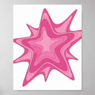 Affiche Conception de déclaration d'étoile rose icônique