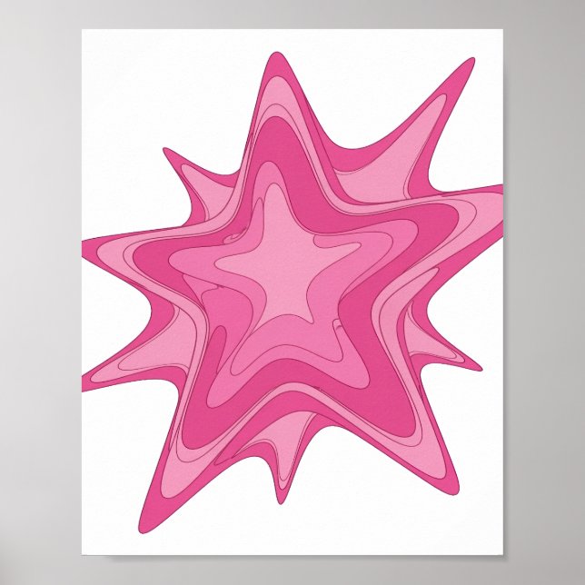 Affiche Conception de déclaration d'étoile rose icônique (Devant)