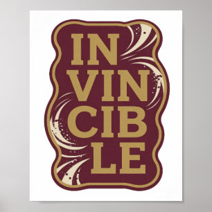 Affiche Conception de déclaration dorée ICONIQUE INVINCIBL