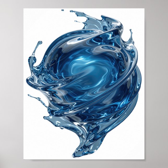 Affiche Conception de déclaration Sharp Silver WATER WORLD (Devant)