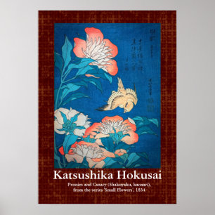 Affiche Conception de défilement Peonies et canari par Hok