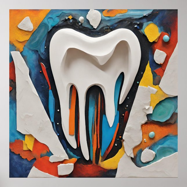 Affiche Conception de dents multicolores (Devant)