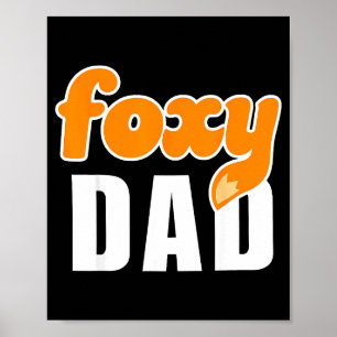 Affiche Conception de dessin animé de papa renard drôle ré