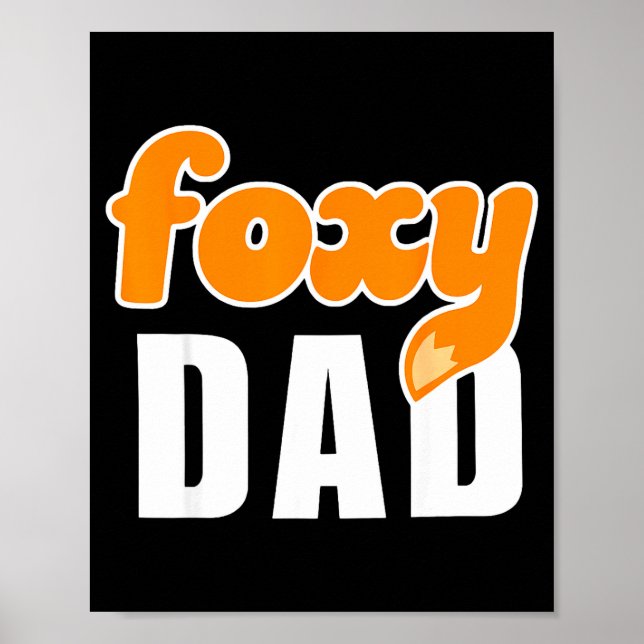 Affiche Conception de dessin animé de papa renard drôle ré (Devant)
