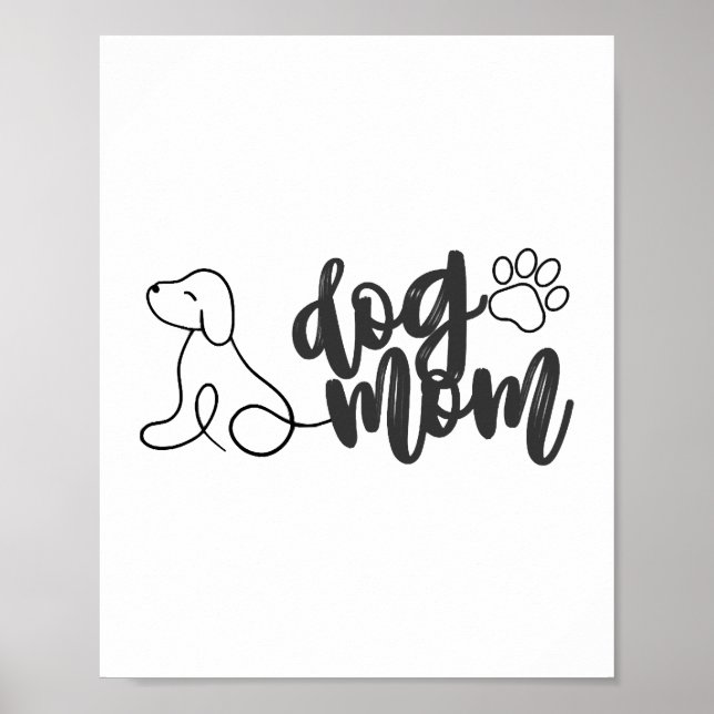 Affiche Conception de dessin au trait de maman de chien Am (Devant)