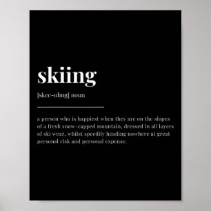 Affiche Conception de dictionnaire de définition de ski