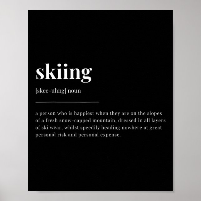 Affiche Conception de dictionnaire de définition de ski  (Devant)