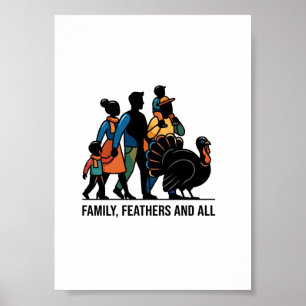 Affiche Conception de dîner de famille pour l'Action de gr