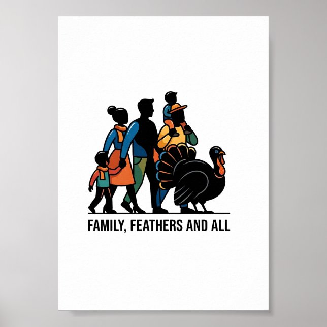 Affiche Conception de dîner de famille pour l'Action de gr (Devant)