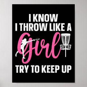 Affiche Conception de disc golf drôle pour fille femme ama