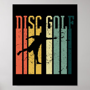 Affiche Conception de disque de golf de style rétro vintag