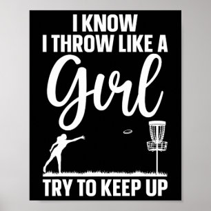 Affiche Conception de disque de golf drôle pour fille femm
