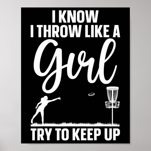Affiche Conception de disque de golf drôle pour fille femm (Devant)