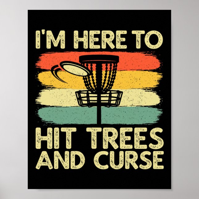 Affiche Conception de disque de golf drôle pour hommes fem (Devant)