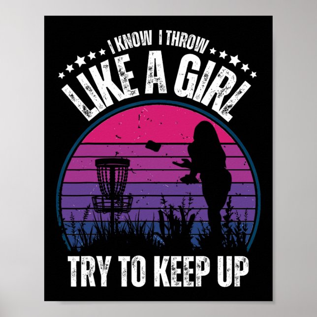 Affiche Conception de disque de golf rétro pour femmes Fil (Devant)