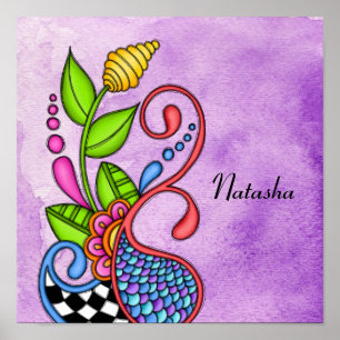 Affiche Conception de Doodle coloré