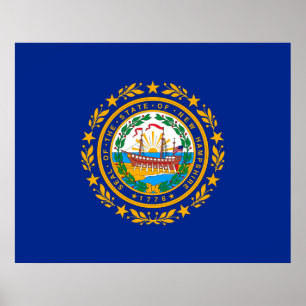 Affiche Conception de drapeau d'état du New Hampshire