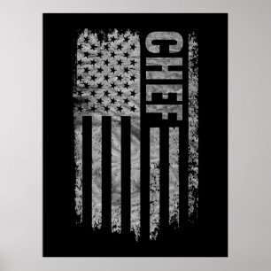Affiche Conception de drapeau USA Chef en détresse