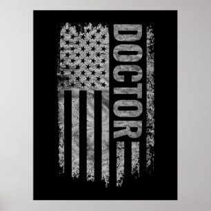 Affiche Conception de drapeau USA en détresse pour docteur