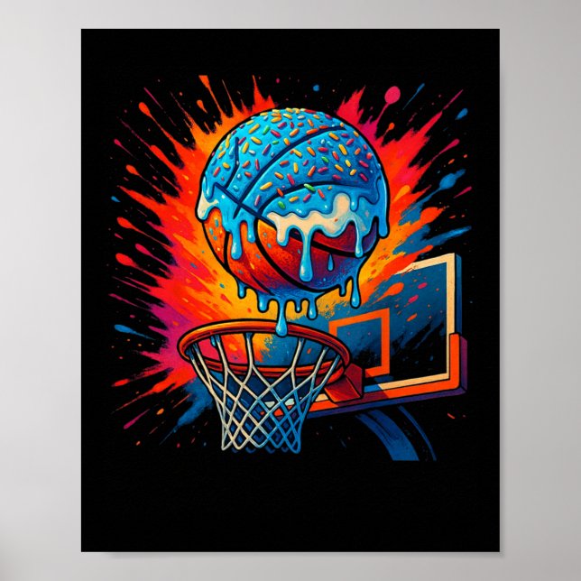 Affiche Conception de dunk drôle de sketll de donut en fus (Devant)