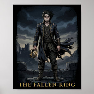 Affiche Conception de fantasy sombre gothique du roi déchu