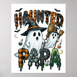 Affiche Conception de fantôme de papa hanté Halloween