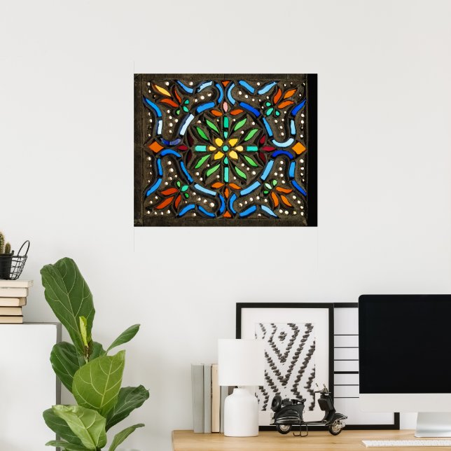 Affiche Conception de fenêtres colorées (Bureau à domicile)
