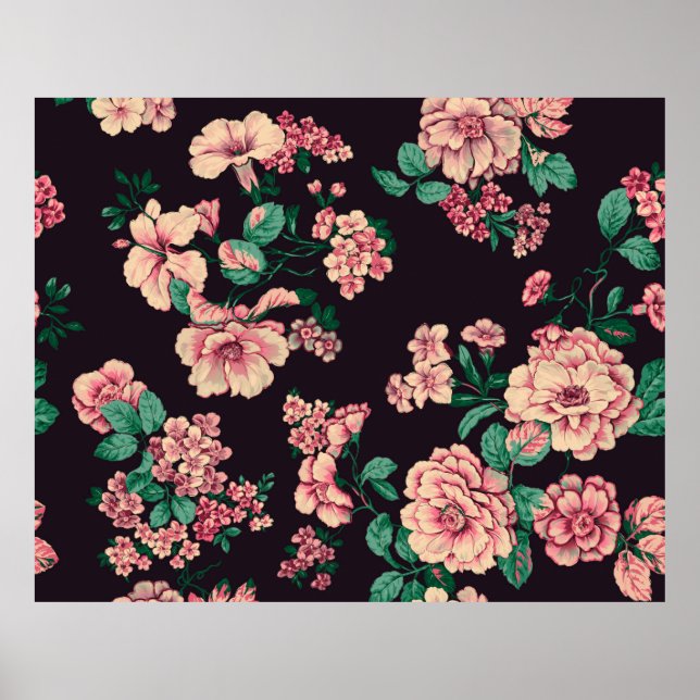 Affiche conception de fleurs à l'aquarelle transparente av (Devant)
