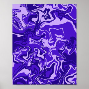 Affiche Conception de fluide abstrait dans des tons violet
