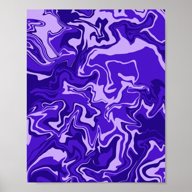 Affiche Conception de fluide abstrait dans des tons violet (Devant)