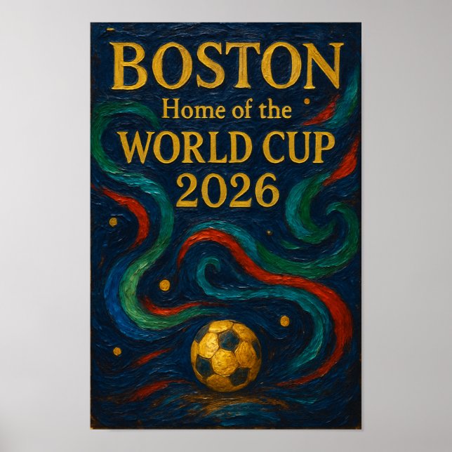 Affiche Conception de football Art de soccer à Boston 2026 (Devant)