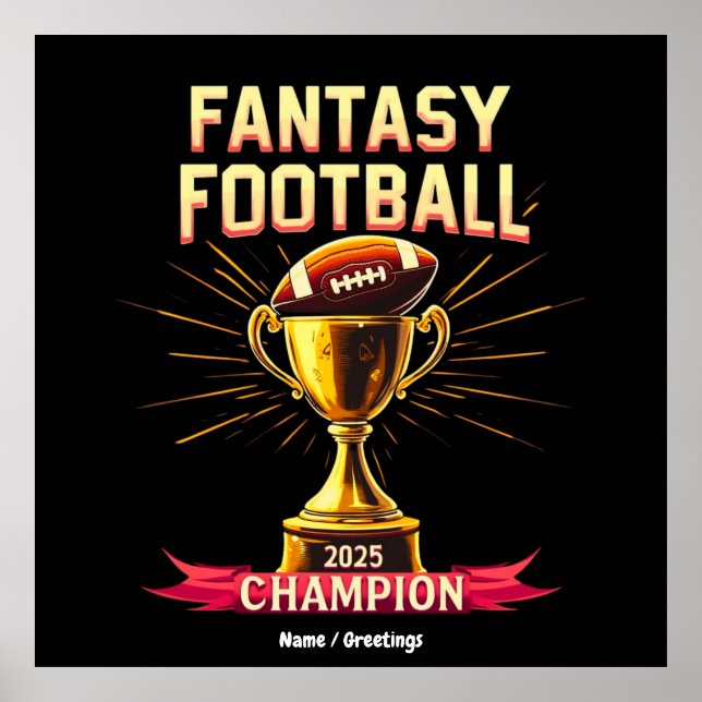 Affiche Conception de football de champion drôle de footba (Devant)