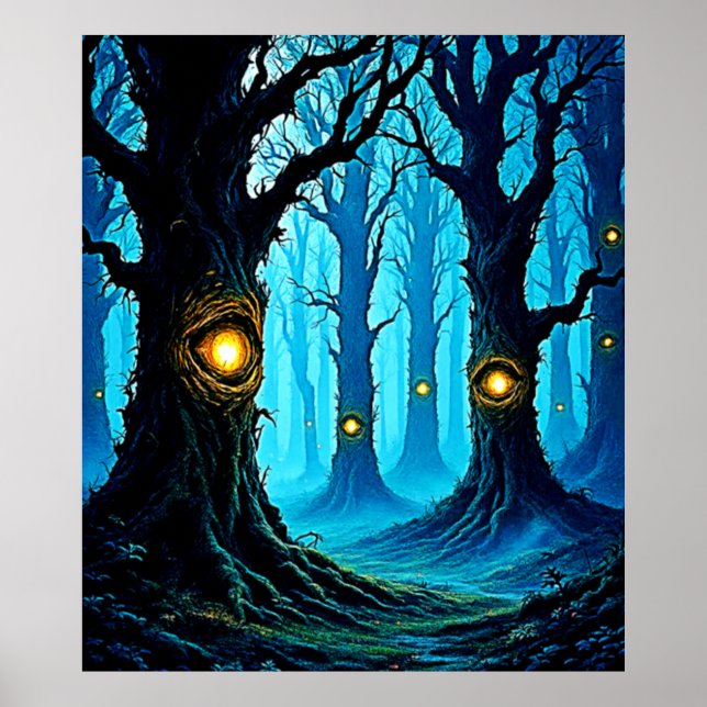 Affiche Conception de forêt de fantaisie sombre de l'œil (Devant)