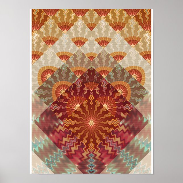 Affiche Conception de fractale de rayons de soleil (Devant)