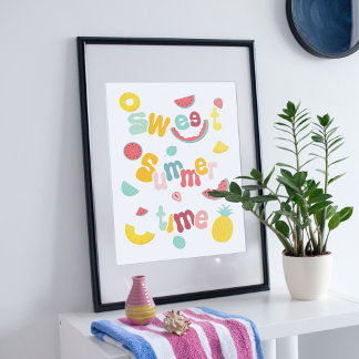 Affiche Conception de fruits sucrés d'été.