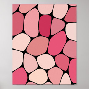 Affiche Conception de galets organiques dans les tons rose