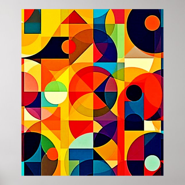 Affiche Conception de géométrie de couleur Bauhaus (Devant)