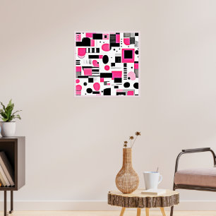 Affiche Conception de géométrie rose Art Pop