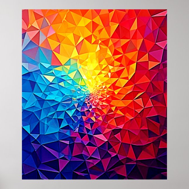 Affiche Conception de grille numérique Chaos Prismatique (Devant)