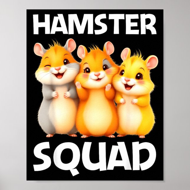 Affiche Conception de hamster mignon pour hommes femmes en (Devant)