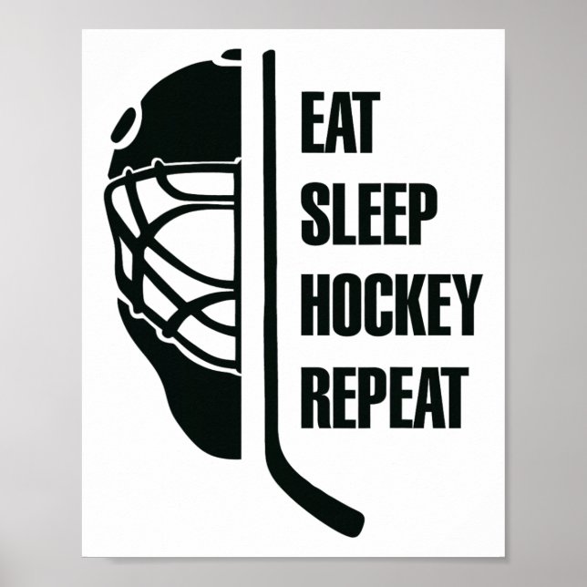 Affiche Conception de hockey noir pour joueurs de hockey s (Devant)