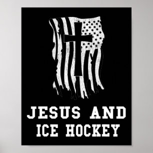Affiche Conception de Jésus et de hockey sur glace Fan chr