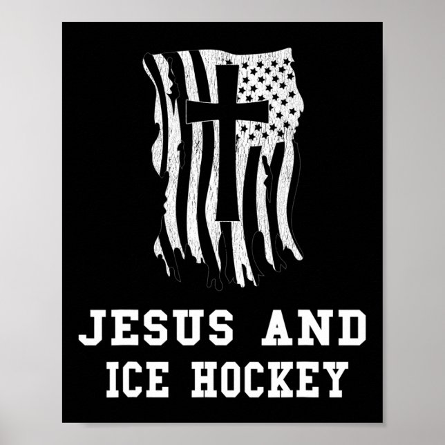Affiche Conception de Jésus et de hockey sur glace Fan chr (Devant)