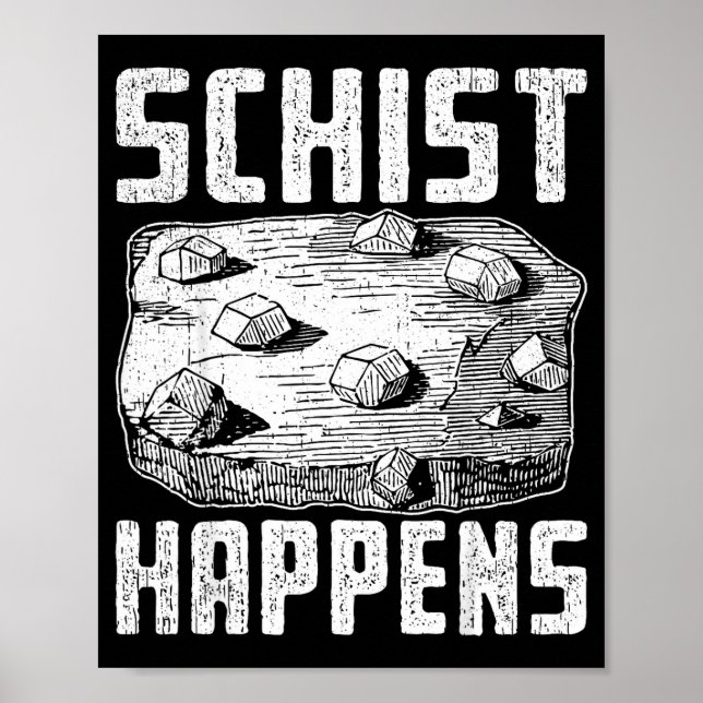 Affiche Conception de jeu de mots de science de la roche p (Devant)