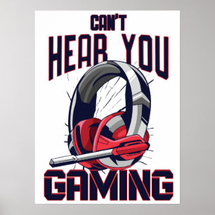 Affiche Conception de jeux avec casque