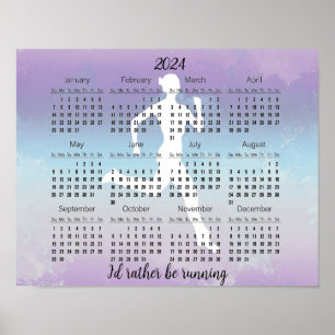 Affiche Conception de jogging en course à pied Calendrier 